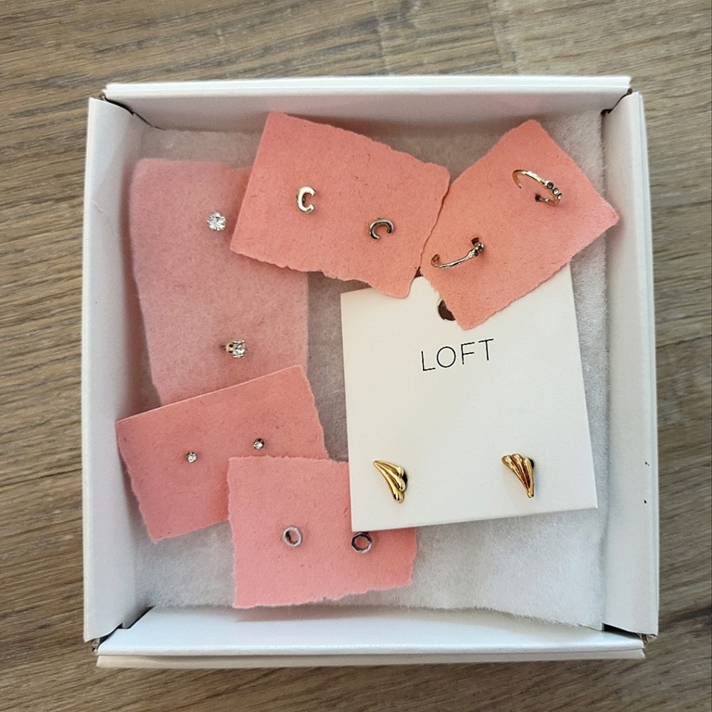 Assortment of earrings, one Loft pair NWT